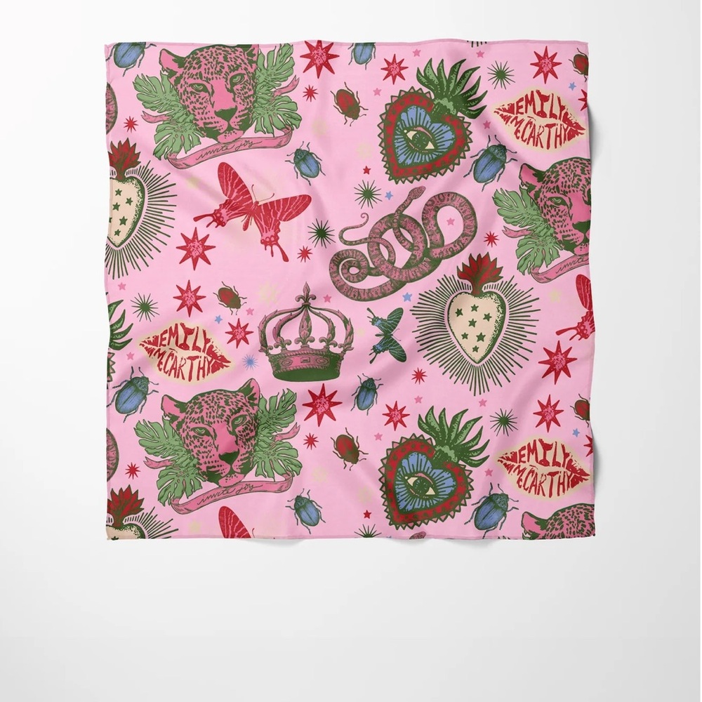 Vibrant Pink Patterned Scarf by Emily McCarthy